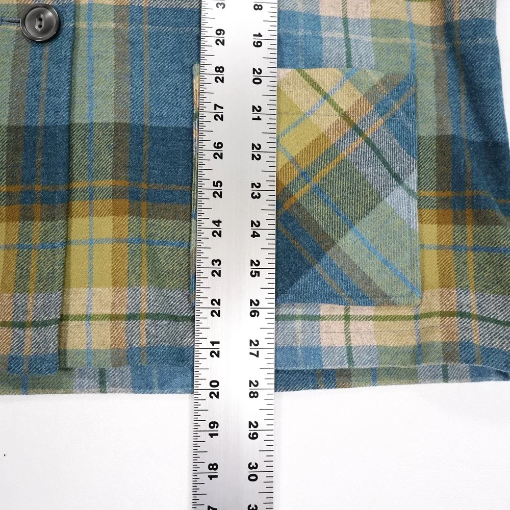 PENDLETON Heritage Limited Edition Women's XL Blue Green Plaid Wool Shacket USA - Picture 8 of 8